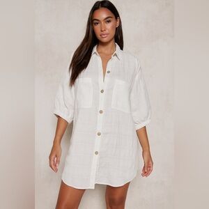 Zara Oversized White Shirt Dress